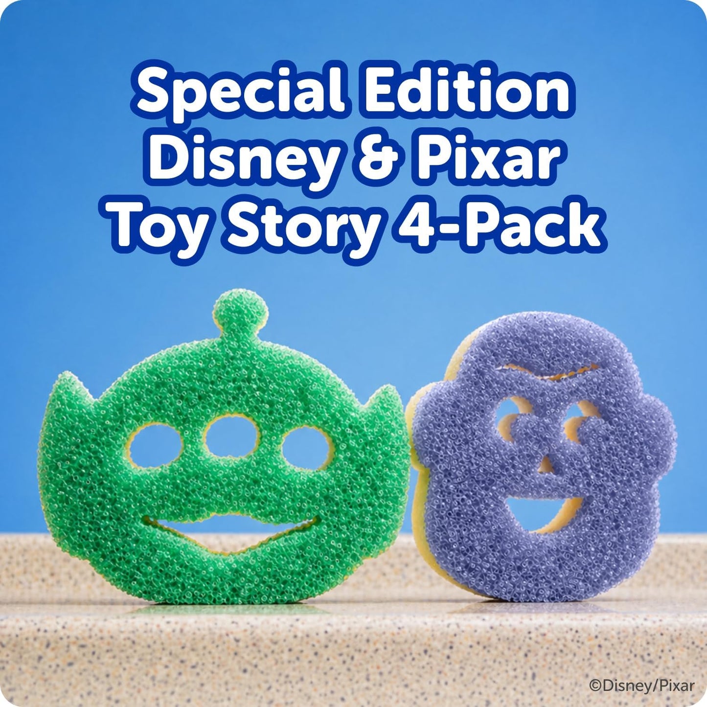 Scrub Daddy Scrub Mommy Toy Story Rocket Ship FlexTexture + ResoFoam Cleaning Sponges - Non-Scratch Sponges for Everyday Cleaning - Kitchen, Bathroom & Outdoor - Kitchen Sponges for Dishes (4 Count)