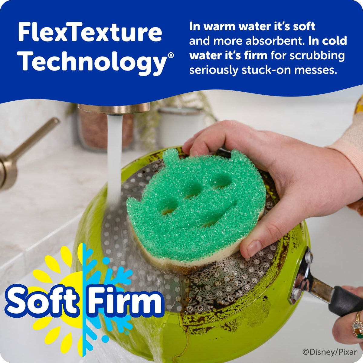 Scrub Daddy Scrub Mommy Toy Story Rocket Ship FlexTexture + ResoFoam Cleaning Sponges - Non-Scratch Sponges for Everyday Cleaning - Kitchen, Bathroom & Outdoor - Kitchen Sponges for Dishes (4 Count)